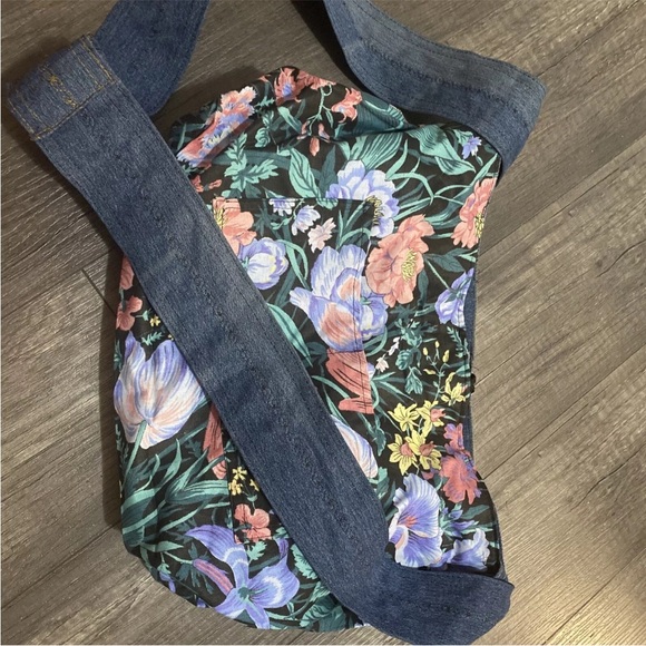 Denim Jean Crossbody Purse Women's Blue Rhinestone  Pants Custom Shoulder Bag - Picture 1 of 2